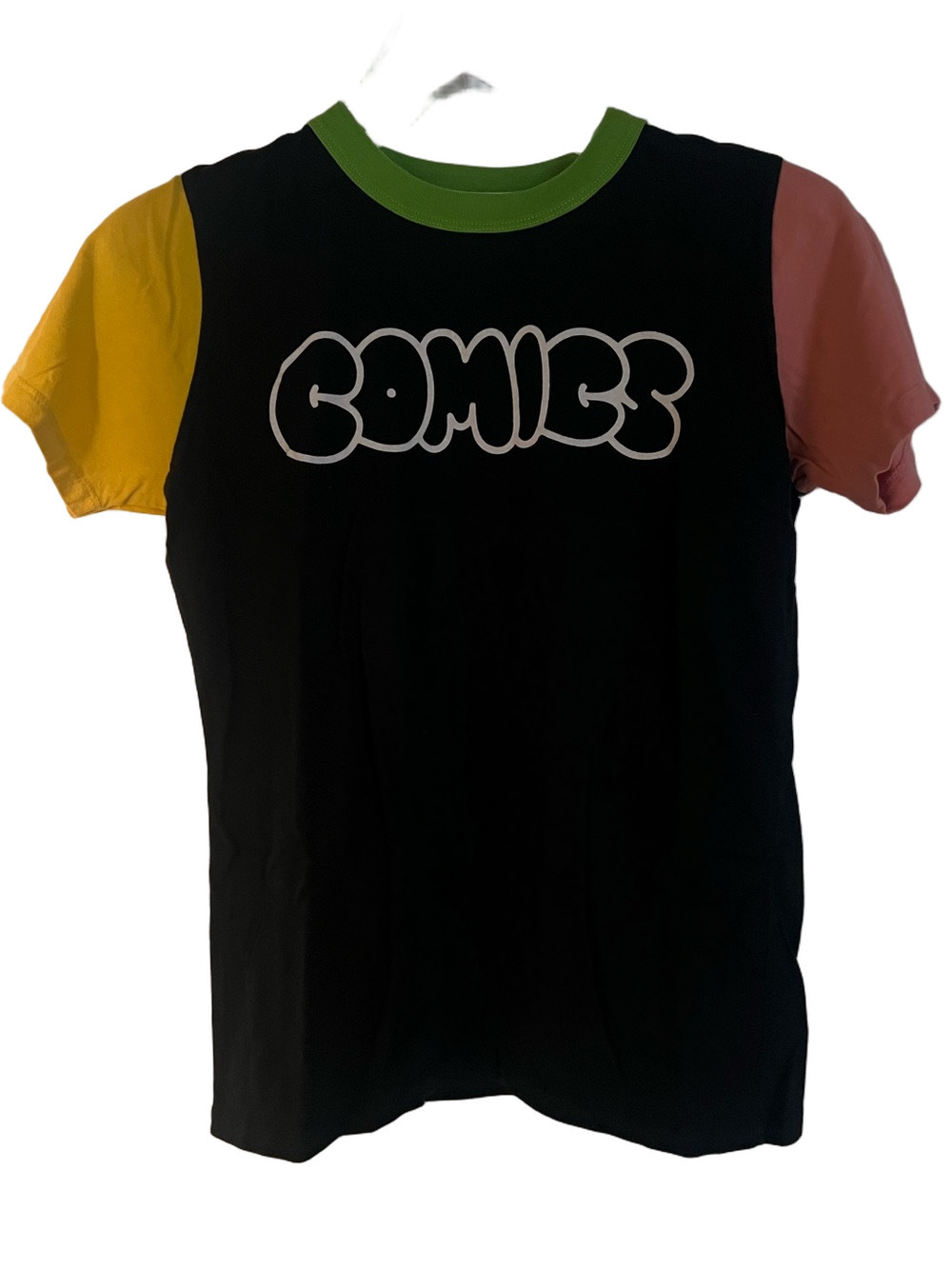 Big Bud Press Unisex “Comics” Colorblock  Bubble Letter T-shirt - Size Small
